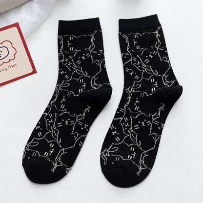 Chaussettes Line Cat Quarter (5 paires) - Noir - EU36-40 (US3-7) - image 9