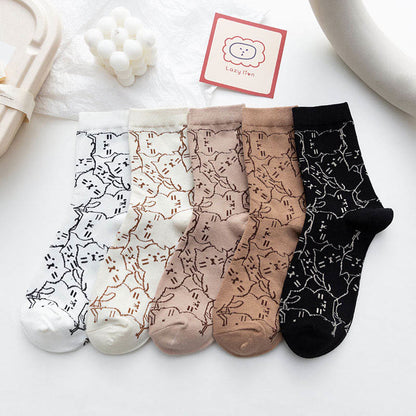 Chaussettes Line Cat Quarter (5 paires) - Multicolore - EU36-40 (US3-7) - image 8