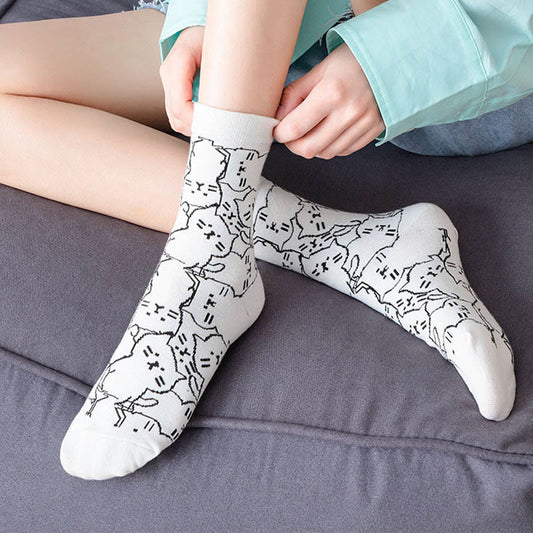 Chaussettes Line Cat Quarter (5 paires) - image 1