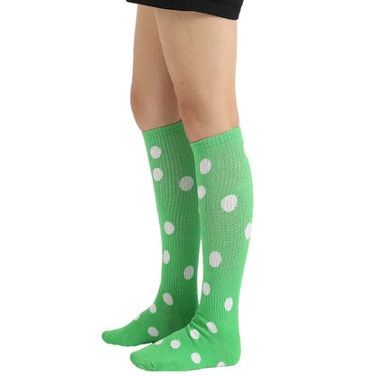Chaussettes hautes à pois blancs et verts (3 paires)
