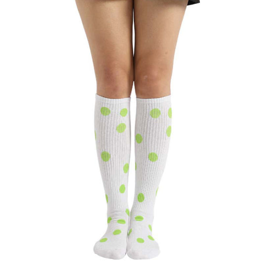 Chaussettes hautes à pois blancs et verts (3 paires)