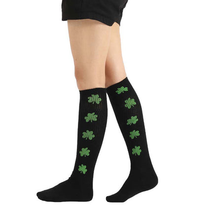Chaussettes hautes à motif trèfle à quatre feuilles (4 paires)