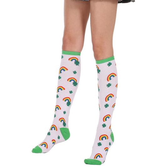 Chaussettes hautes arc-en-ciel (3 paires) - Blanc - EU36-40 (US3-7) - image 0