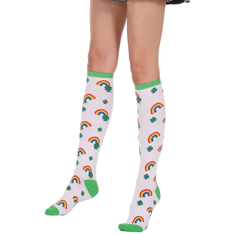 Chaussettes hautes arc-en-ciel (3 paires) - Blanc - EU36-40 (US3-7) - image 0