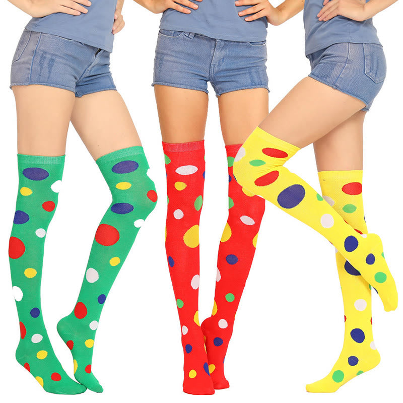 Chaussettes hautes à pois colorés (5 paires)