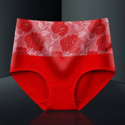 Culotte imprimée exquise (paquet de 4) - Rouge - 5XL - image 11