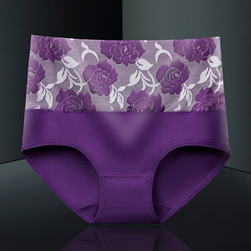 Culotte imprimée exquise (paquet de 4) - Violet - 5XL - image 5