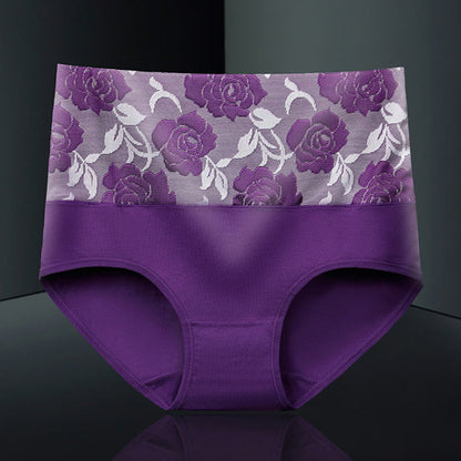 Culotte imprimée exquise (paquet de 4) - Violet - 5XL - image 5