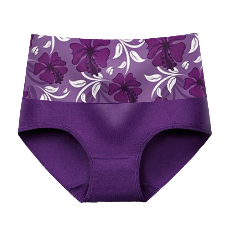 Culottes à fleurs de couleur unie (paquets de 3) - Violet - 5XL - image 3
