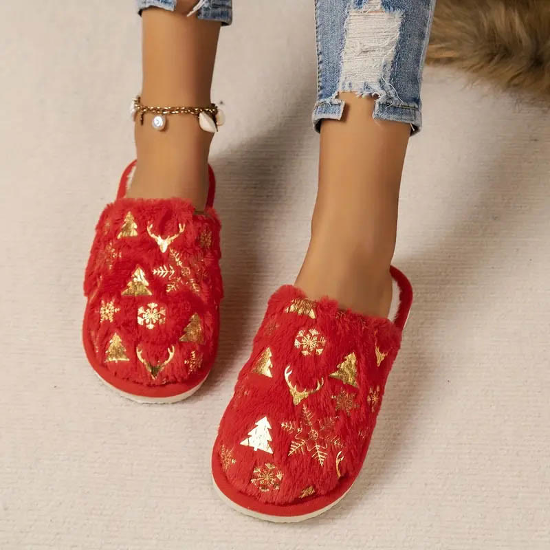 Chaussons sapin de Noël grande taille - Rouge - EU44-45 (U10-11) - image 1