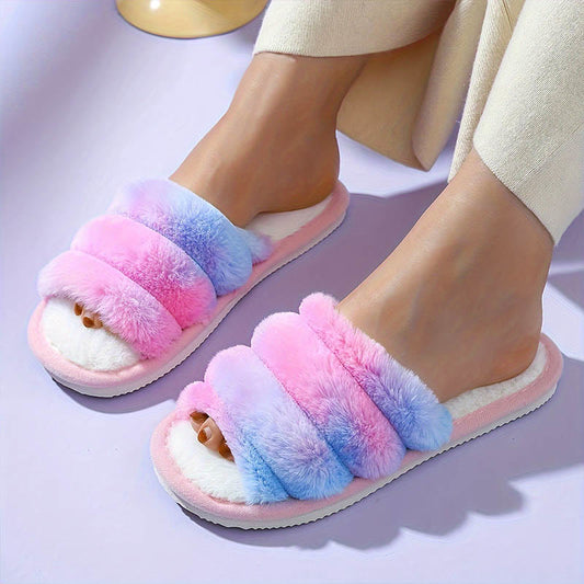 Chaussons tie-dye à bout ouvert grande taille - image 0