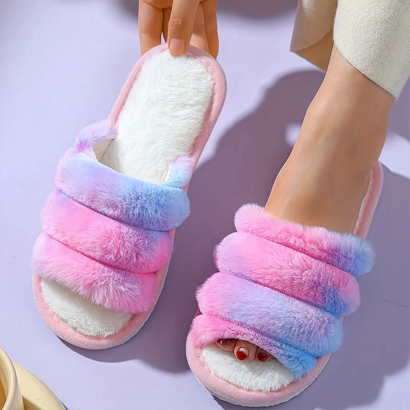 Chaussons tie-dye à bout ouvert grande taille - image 1