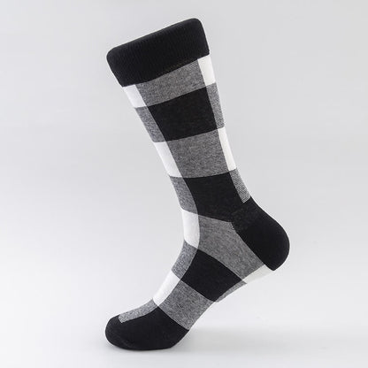Chaussettes mi-mollet à carreaux grande taille (5 paires)