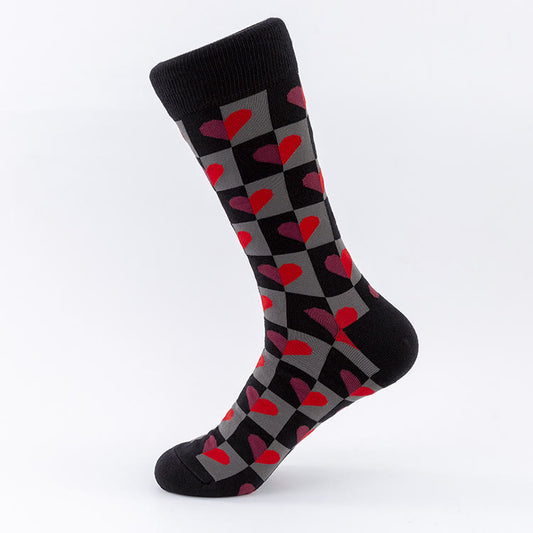 Chaussettes à carreaux avec cœur (5 paires) - image 0