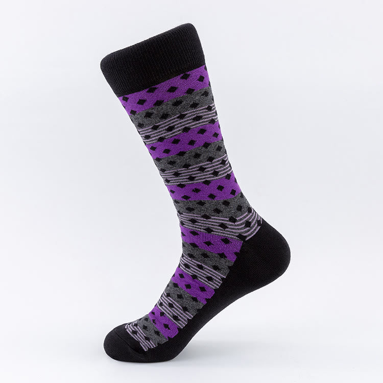 Chaussettes mi-mollet à carreaux grande taille (5 paires)