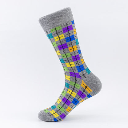 Chaussettes mi-mollet à carreaux grande taille (5 paires)