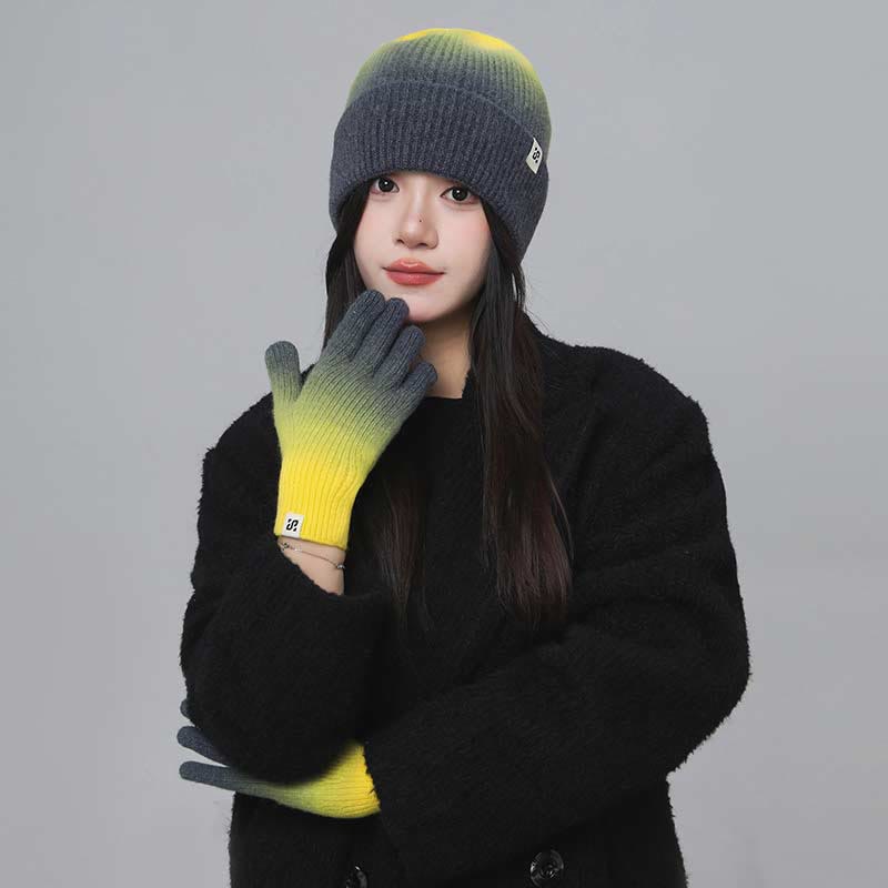 Ensemble 2 en 1 de gants et bonnets de couleur dégradée - image 4