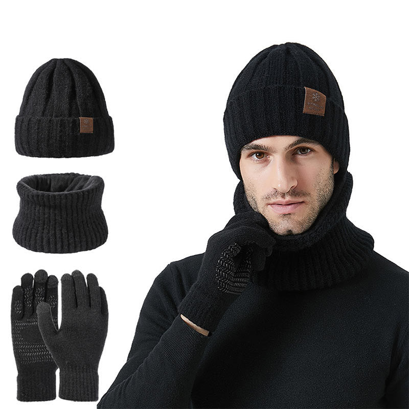 Ensemble 3 en 1 de gants chauds et tendance, bonnet et écharpe - Noir - Taille unique - image 15
