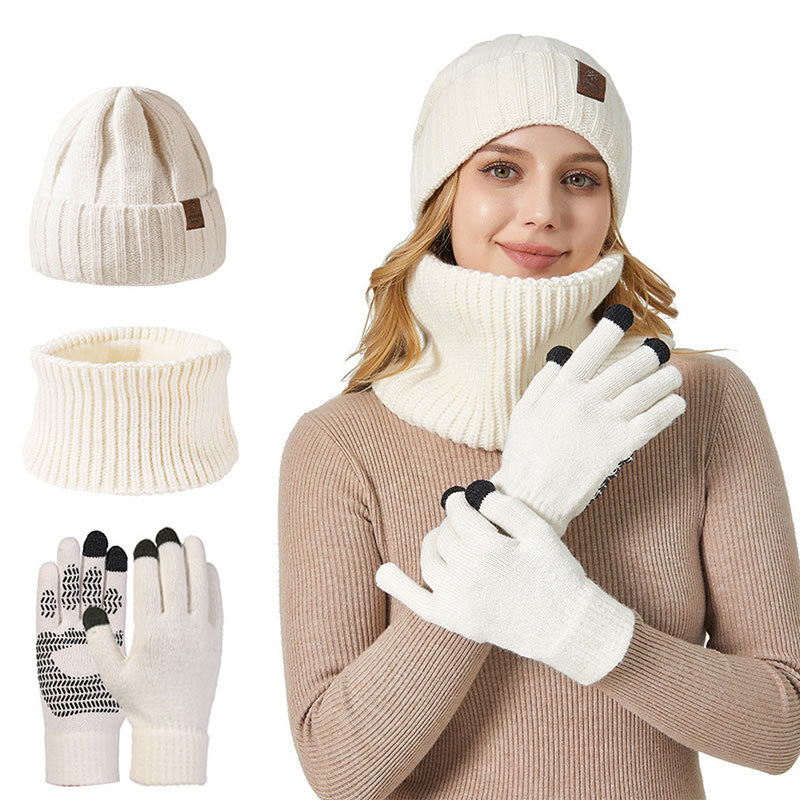 Ensemble 3 en 1 de gants chauds et tendance, bonnet et écharpe