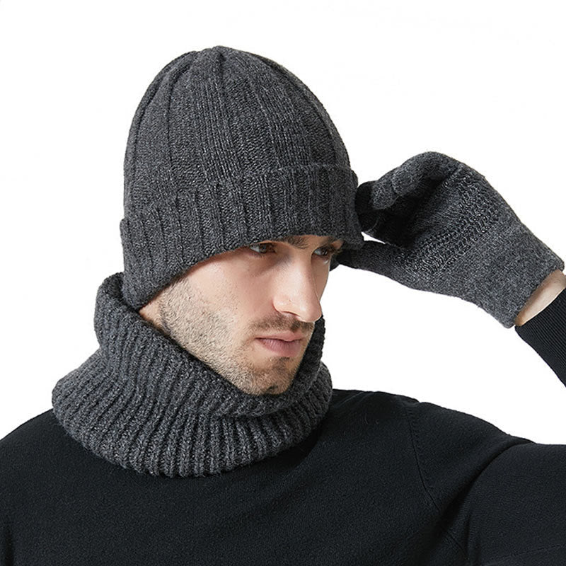 Ensemble 3 en 1 de gants chauds et tendance, bonnet et écharpe