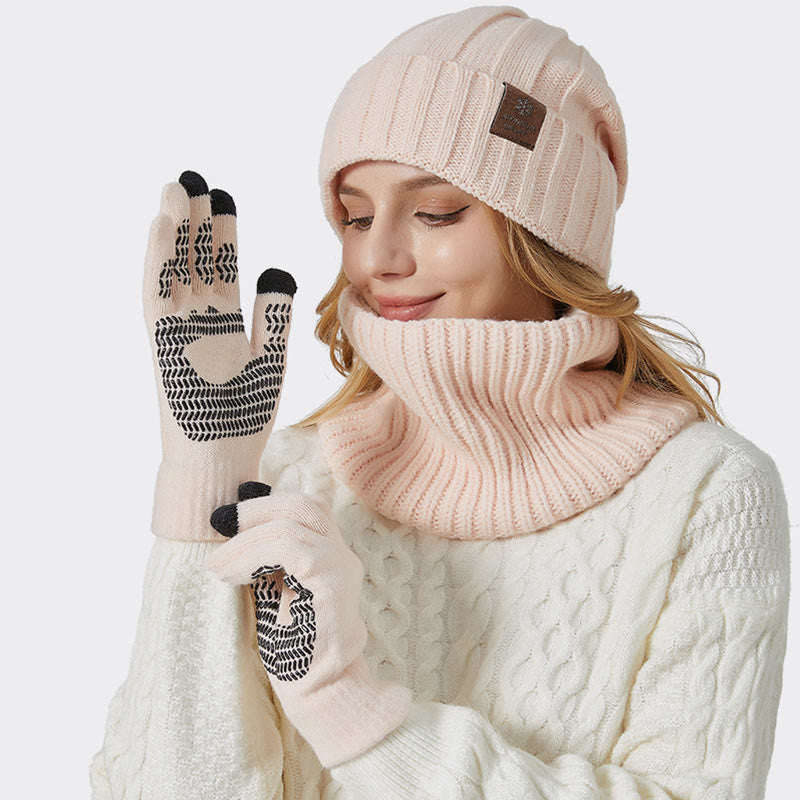 Ensemble 3 en 1 de gants chauds et tendance, bonnet et écharpe