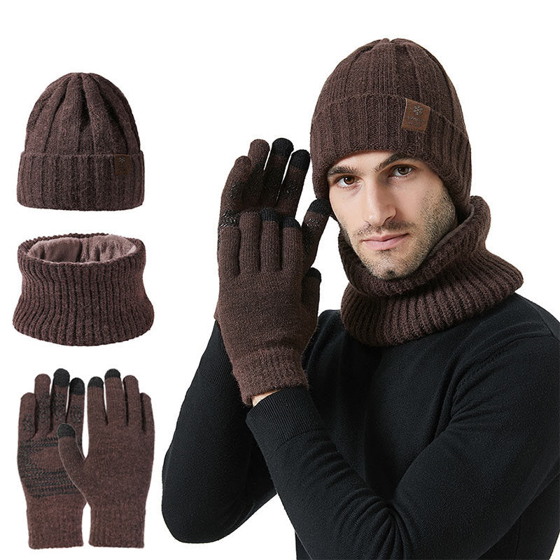 Ensemble 3 en 1 de gants chauds et tendance, bonnet et écharpe - Café - Taille unique - image 14