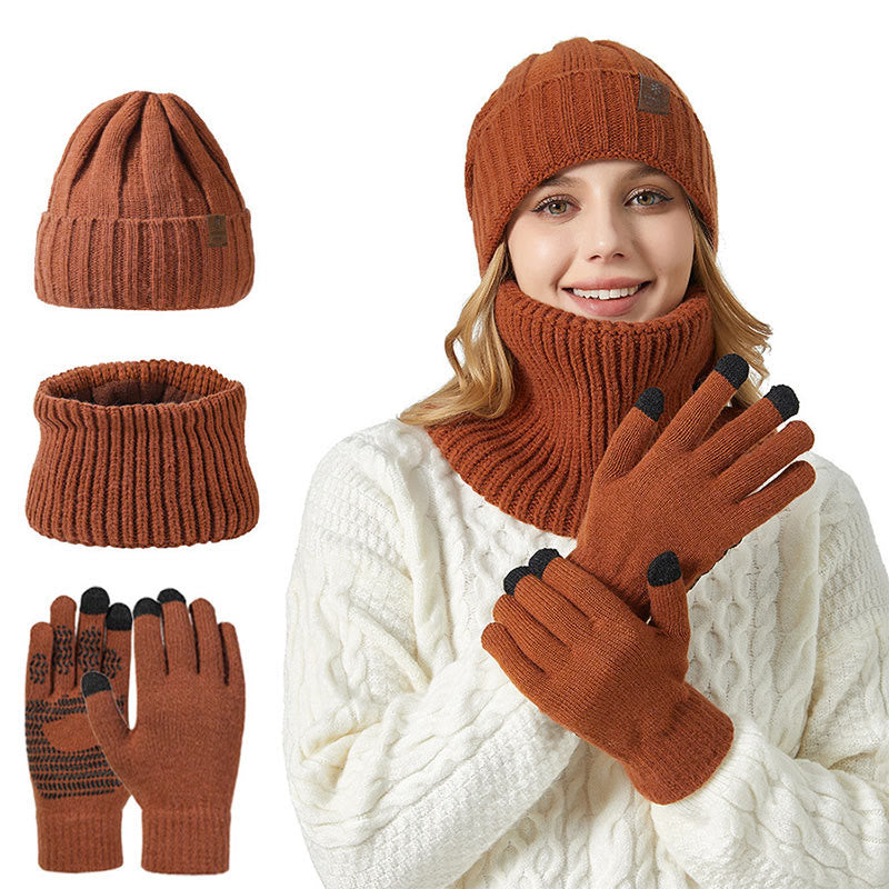 Ensemble 3 en 1 de gants chauds et tendance, bonnet et écharpe - Caramel - Taille unique - image 12