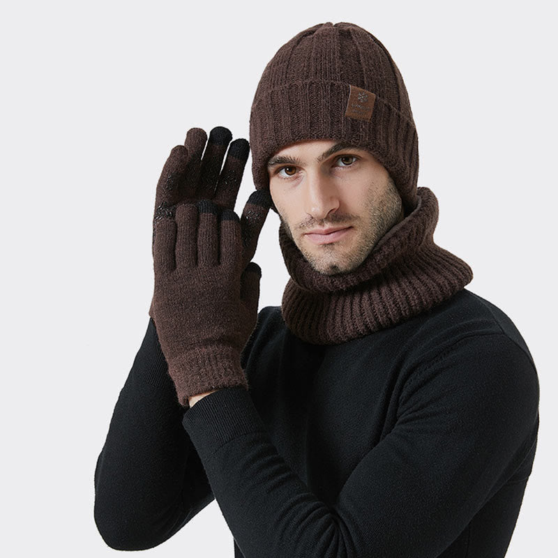 Ensemble 3 en 1 de gants chauds et tendance, bonnet et écharpe