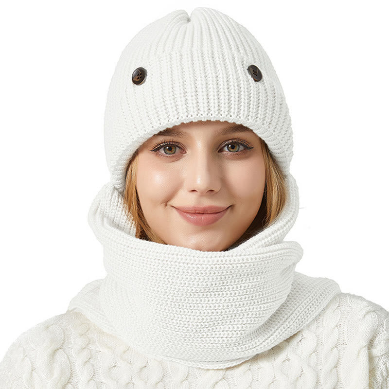 Ensemble bonnet et écharpe de protection auditive 2 en 1 - Blanc - Taille unique - image 4