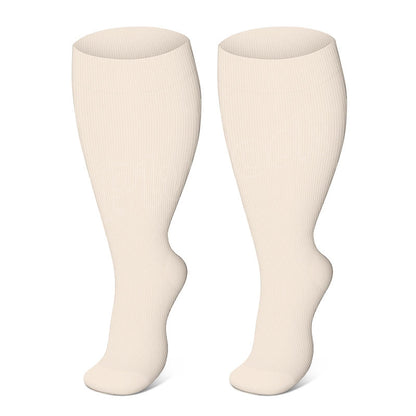 Chaussettes de compression unies grandes tailles - Beige - 4XL - image 10