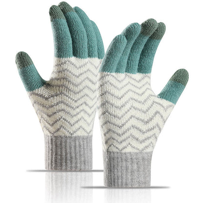 Gants d'hiver ondulés - Vert foncé - Taille unique - image 6