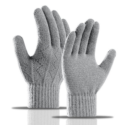 Gants d'hiver chauds en jacquard - Gris clair - Taille unique - image 0