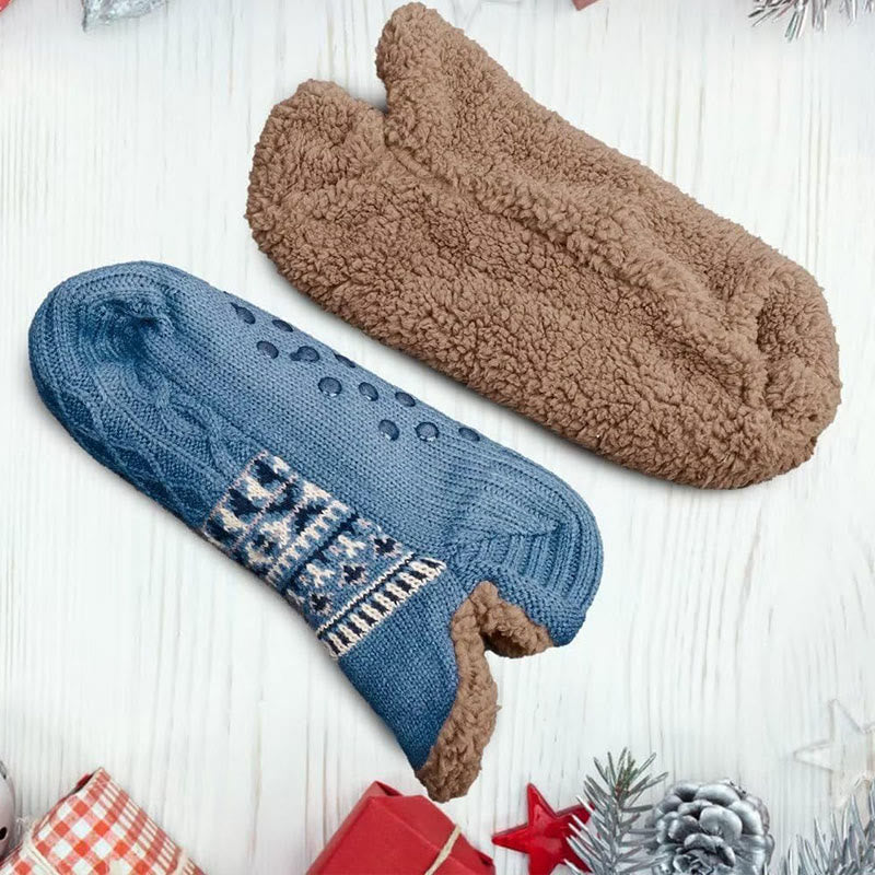 Chaussons-chaussettes tricotés épais grande taille - image 13
