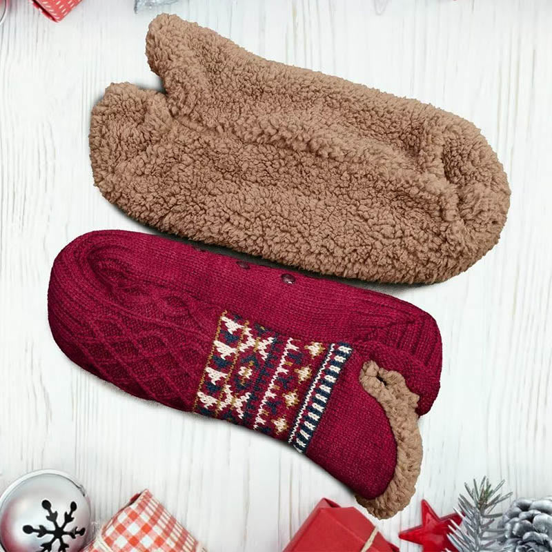 Chaussons-chaussettes tricotés épais grande taille - image 12