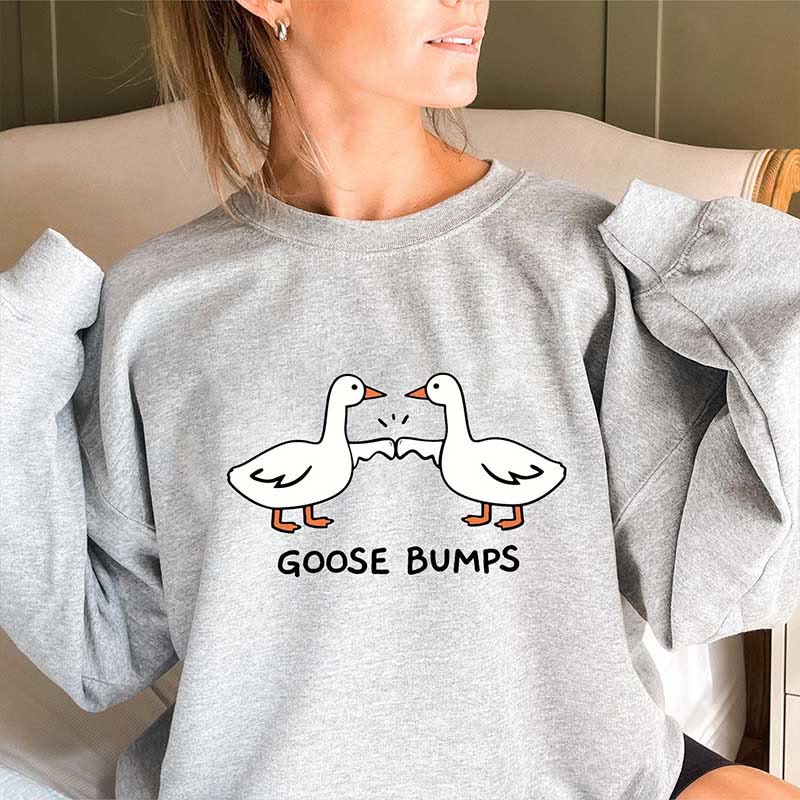 Sweat-shirt chair de poule grande taille - Gris - 3XL - image 1