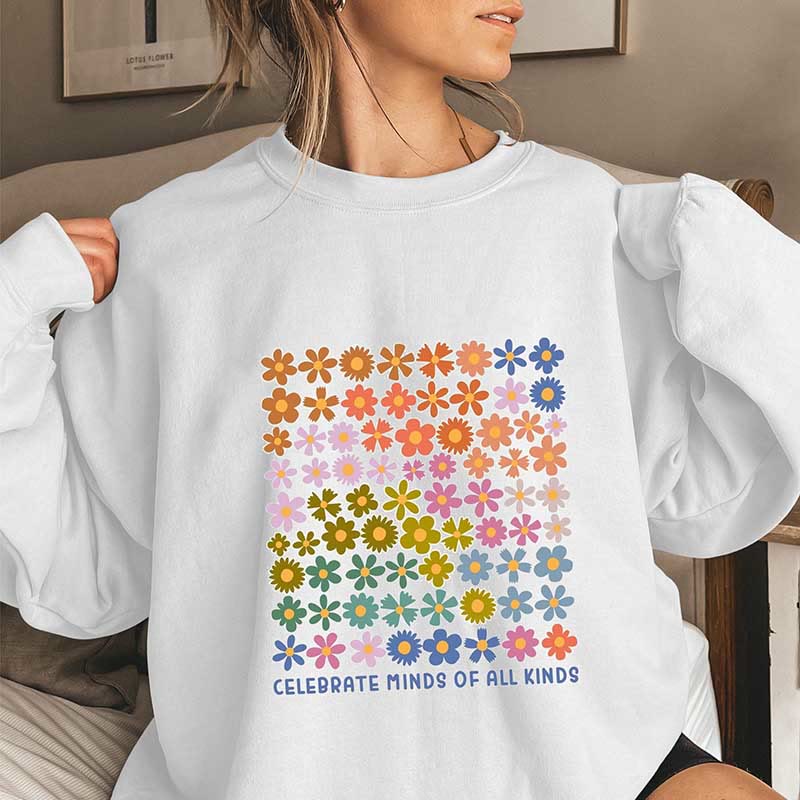 Sweat-shirt à fleurs mignonnes grande taille - Blanc - 3XL - image 2