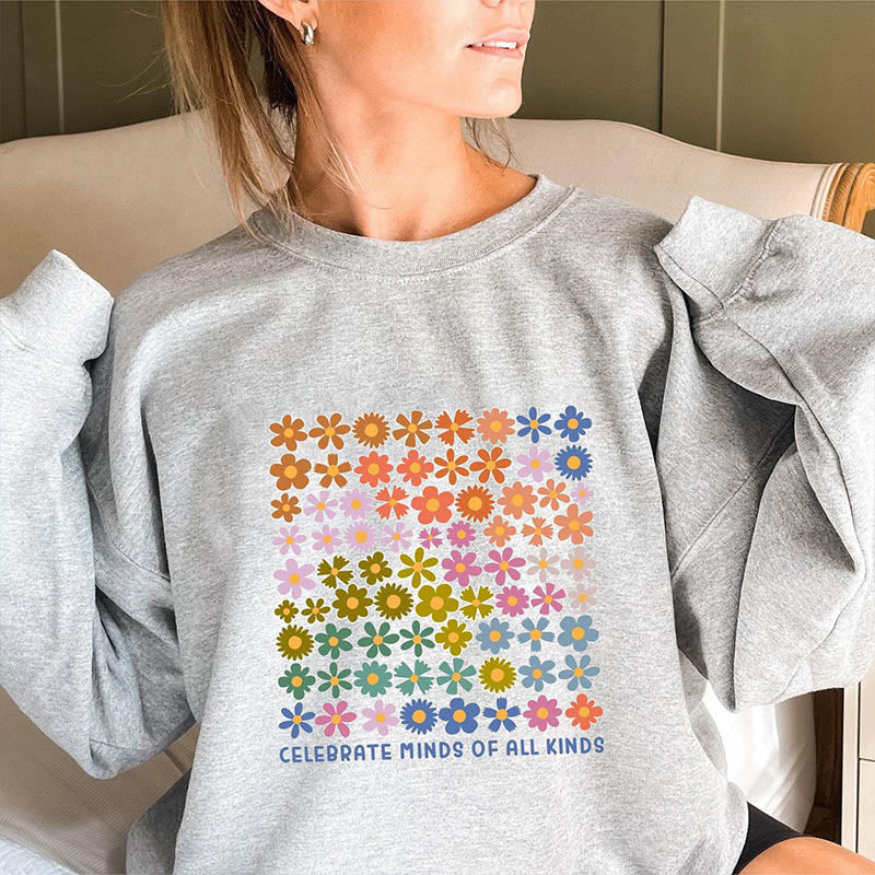 Sweat-shirt à fleurs mignonnes grande taille - Gris - 3XL - image 1