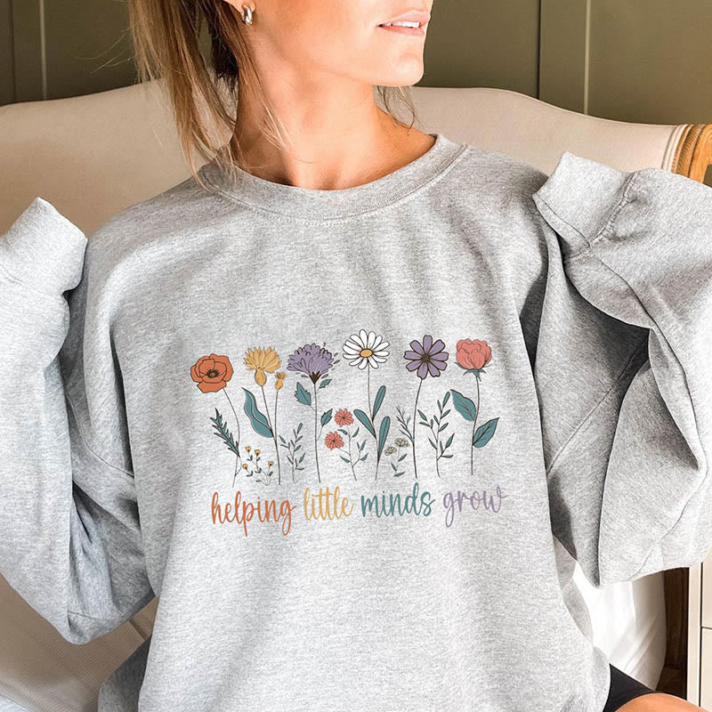 Sweat-shirt à fleurs grande taille - Gris - 3XL - image 1