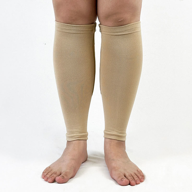 Chaussettes de compression à fermeture éclair pour mollets larges, grandes tailles 2XL à 7XL (2 paires) - Nu - 7XL - image 2