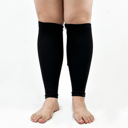 Chaussettes de compression à fermeture éclair pour mollets larges, grandes tailles 2XL à 7XL (2 paires) - Noir - 7XL - image 0