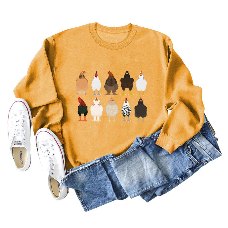 Sweat-shirt imprimé poussin grande taille - Jaune - 2XL - image 11