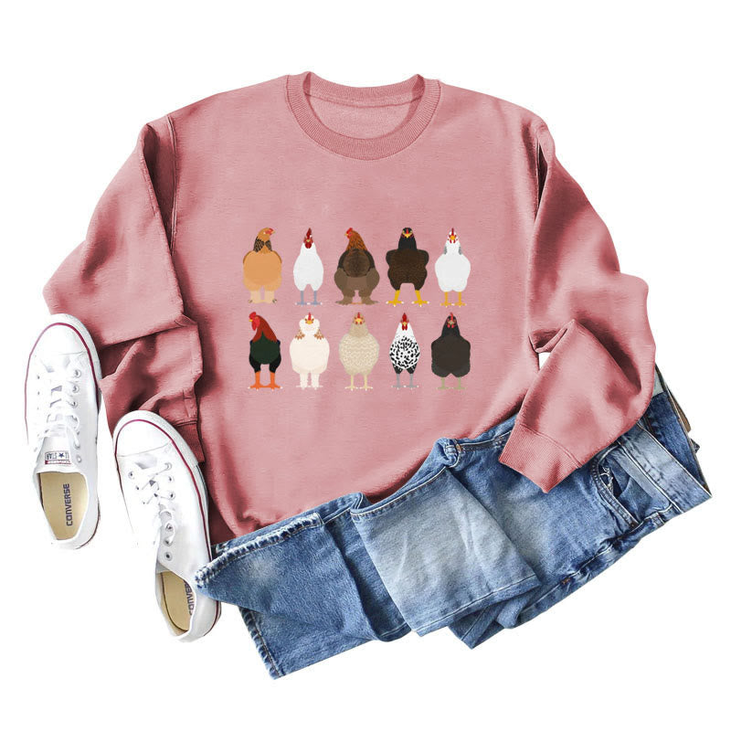 Sweat-shirt imprimé poussin grande taille - Rose foncé - 2XL - image 12