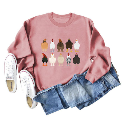 Sweat-shirt imprimé poussin grande taille - Rose foncé - 2XL - image 12