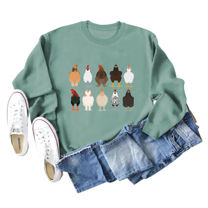 Sweat-shirt imprimé poussin grande taille - Vert clair - 2XL - image 5