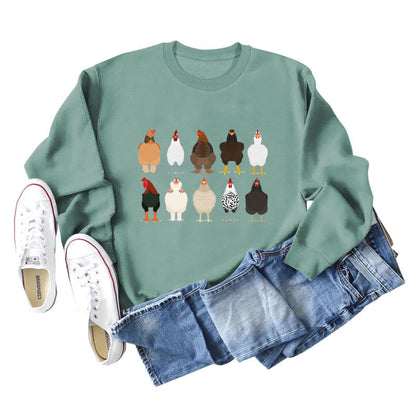 Sweat-shirt imprimé poussin grande taille - Vert clair - 2XL - image 5