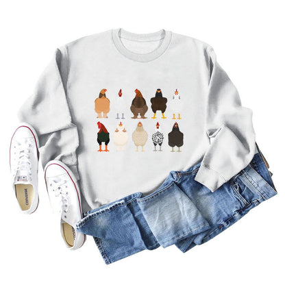 Sweat-shirt imprimé poussin grande taille - Blanc - 2XL - image 4