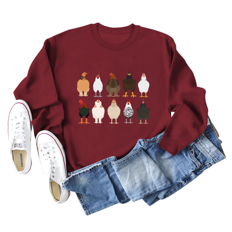 Sweat-shirt imprimé poussin grande taille - Vin - 2XL - image 9