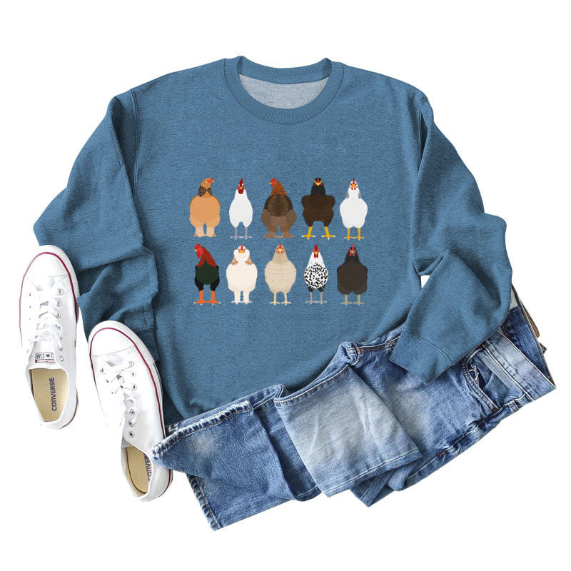 Sweat-shirt imprimé poussin grande taille - Bleu - 2XL - image 6