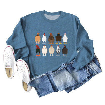 Sweat-shirt imprimé poussin grande taille - Bleu - 2XL - image 6