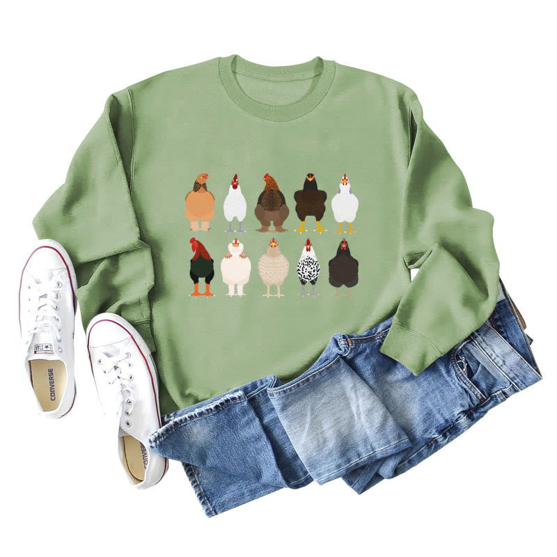 Sweat-shirt imprimé poussin grande taille - Vert olive - 2XL - image 13